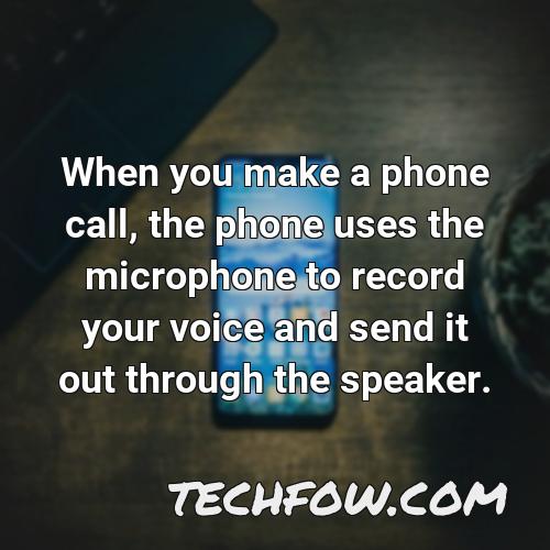 when you make a phone call the phone uses the microphone to record your voice and send it out through the speaker