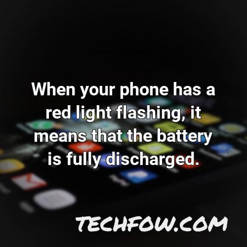 when your phone has a red light flashing it means that the battery is fully discharged