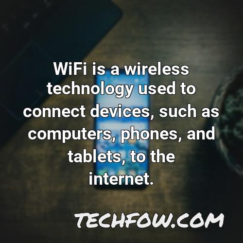 wifi is a wireless technology used to connect devices such as computers phones and tablets to the internet