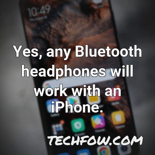 yes any bluetooth headphones will work with an iphone