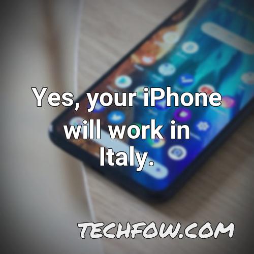 yes your iphone will work in italy