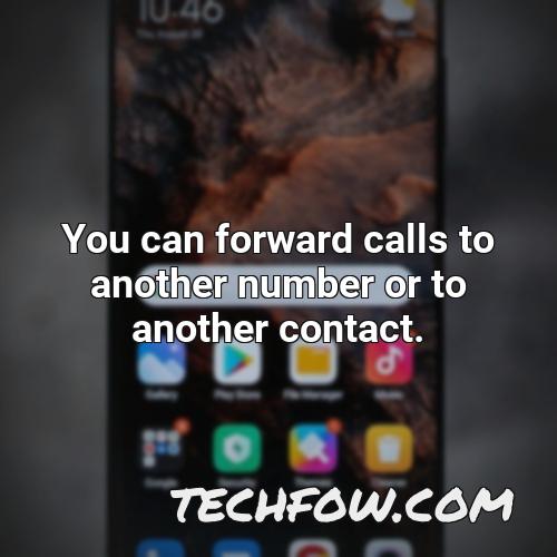 you can forward calls to another number or to another contact