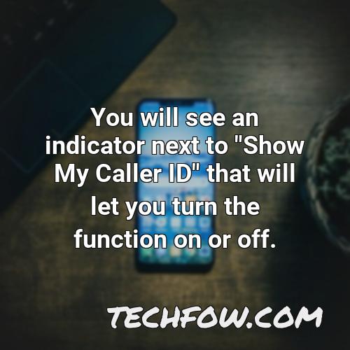you will see an indicator next to show my caller id that will let you turn the function on or off