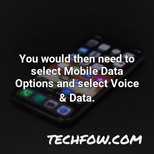 you would then need to select mobile data options and select voice data