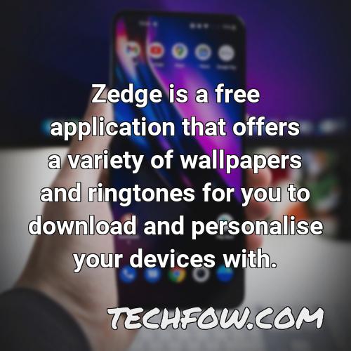 zedge is a free application that offers a variety of wallpapers and ringtones for you to download and personalise your devices with